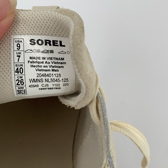 Sorel Ona 503 low sneakers shoe lace-up sea salt cream waterproof comfort new 9 - Picture 8 of 8